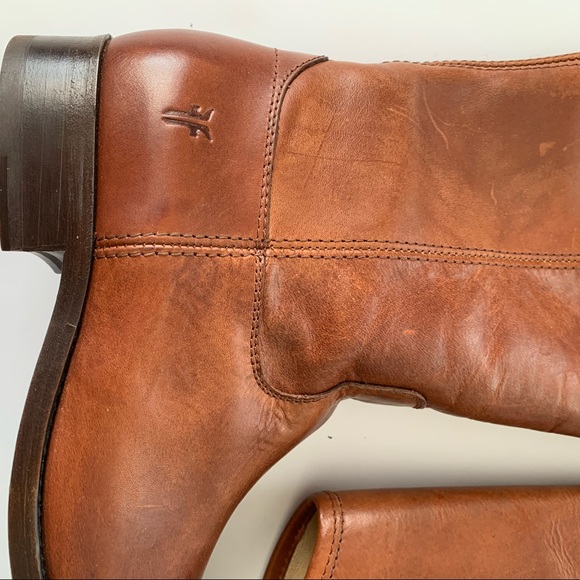 Frye Cognac Melissa Button Riding Boots - Picture 2 of 6